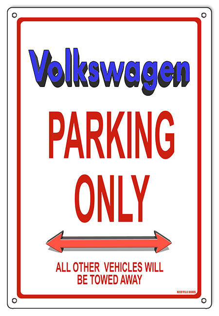Volkswagen Parking Only Vintage Style Metal Sign 12 x 18
