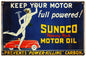 Full Powered Sunoco Motor Oil 12x18