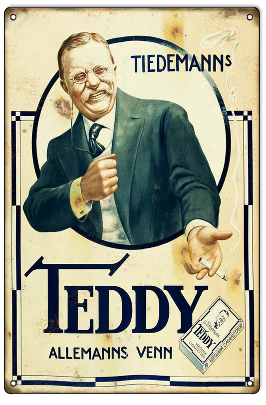 Teddys Cigarette Vintage Style Metal Sign 12 x 18