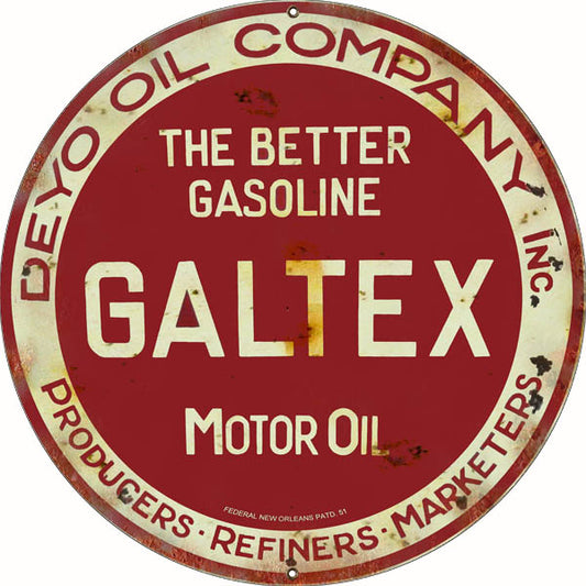 Deyo Galtex Motor Oil Vintage Style Metal Sign 24 x 24