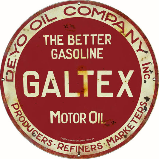 Deyo Galtex Motor Oil Vintage Style Metal Sign 30 x 30