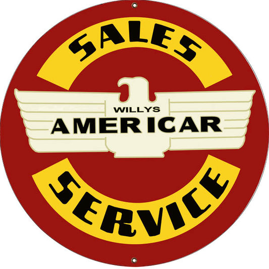 Americar Sales Service Vintage Style Metal Sign 18 x 18