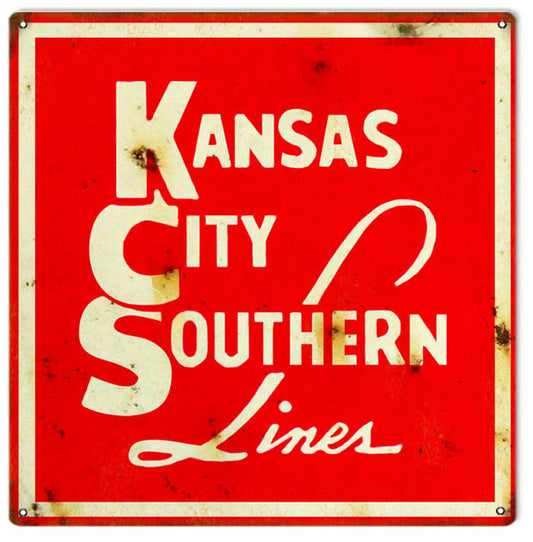Kansas City Southern Lines Vintage Style Metal Sign 12 × 12