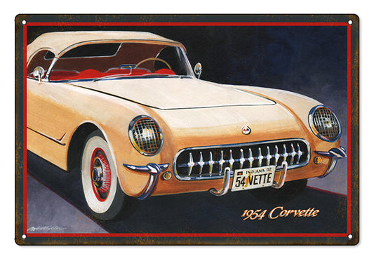 1954 Corvette Vintage Style Metal Sign 12 x 18