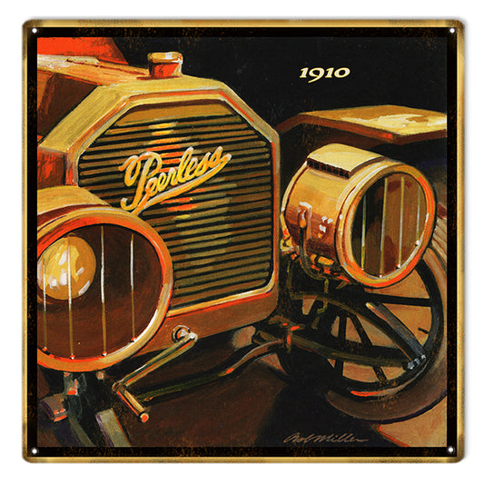 1910 Peerless Front End Vintage Style Metal Sign 12 x 12