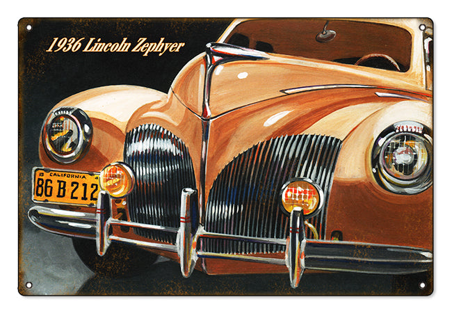 1936 Lincoln Zephyer Front End 12x12