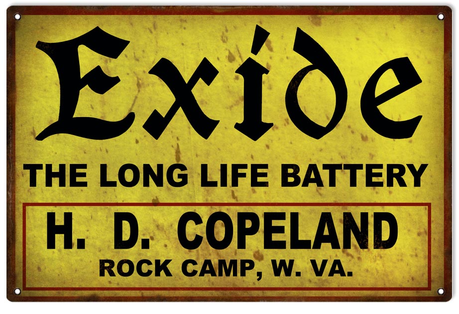 Exide the Long Life Battery H.D. Copeland 12 x 18