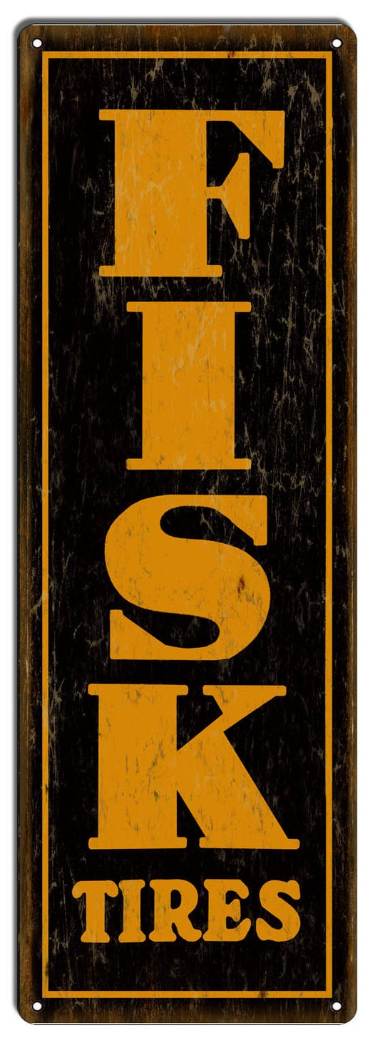 Fisk Tires Vintage Style Metal Sign 6 x 18