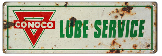 Conoco Lubrication Service Vintage Style Metal Sign 6 x 18