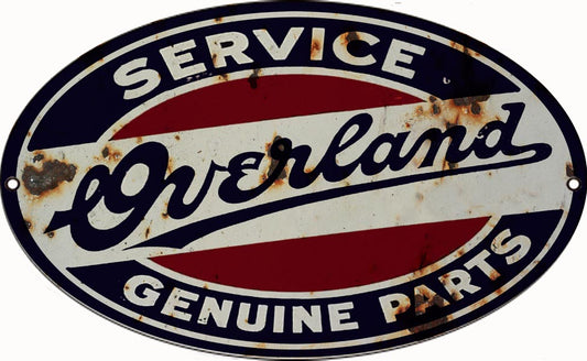 Overland Service Genuine Parts Vintage Style Metal Sign 9 x 14