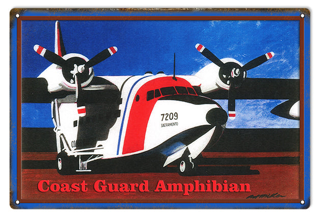 Coast Guard Amphibian Search Rescue Plane 12 x 18