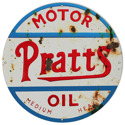 Pratts Motor Oil Vintage Style Metal Sign 30 x 30