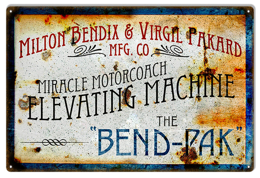 Bend Pak Motorcoach Vintage Style Metal Sign 12 x 18