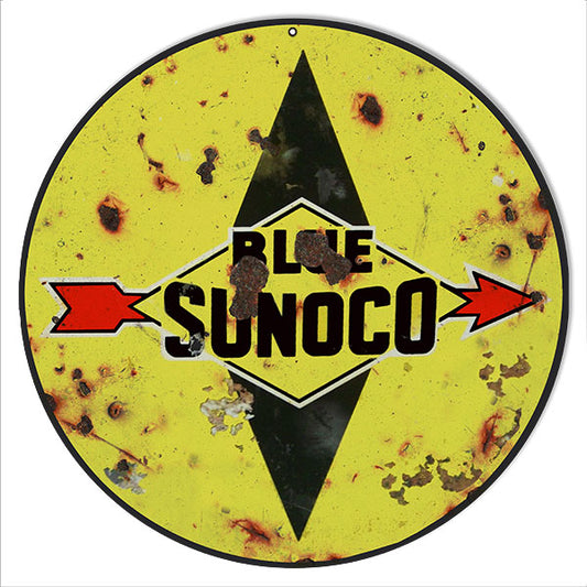 Blue Sunoco Motor Oil Vintage Style Metal Sign 14 x 14