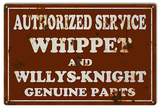 Whippet Willys Knight Service Vintage Style Metal Sign 12 x 18