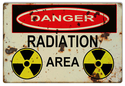 Danger Radiation Area Vintage Style Metal Sign 12 x 18