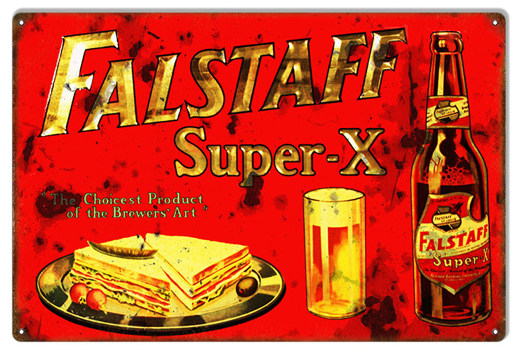 FALSTAFF Super -X Beer Restaurant And Beer 12″x18″