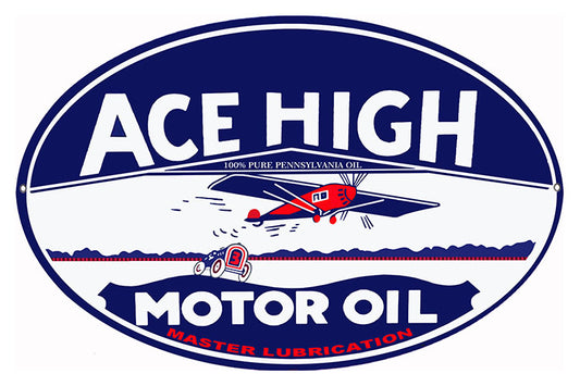 Ace High Master Lubrication Vintage Style Metal Sign 9 × 14