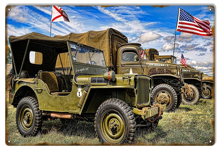 USA Military Jeep 12x18