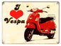 I Love Vespa Motor Bicycle 9×12