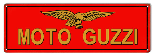 Moto Guzzi Motor Oil Vintage Style Metal Sign 8 x 24