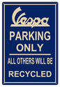 Vespa Parking Only 12x18