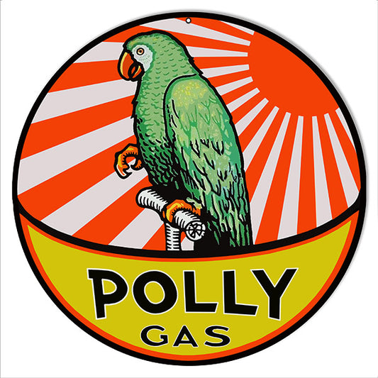 Orange And Yellow Polly Gas Vintage Style Metal Sign 14 x 14