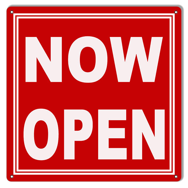 Red And White Now Open 12×12