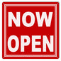 Red And White Now Open 12×12