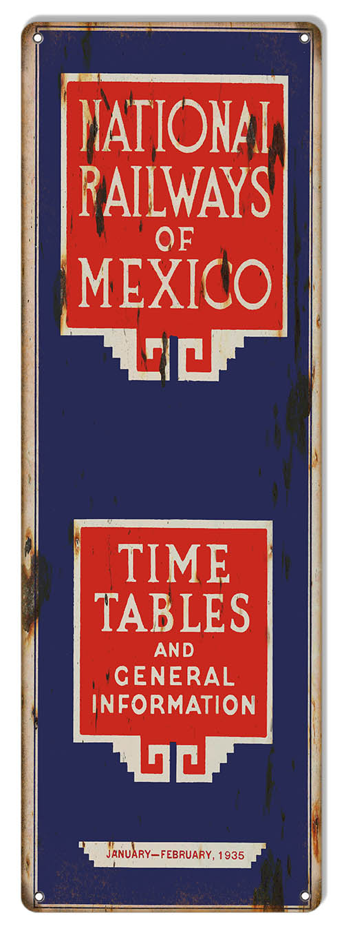 National Railways General Information Vintage Style Metal Sign 6 × 18