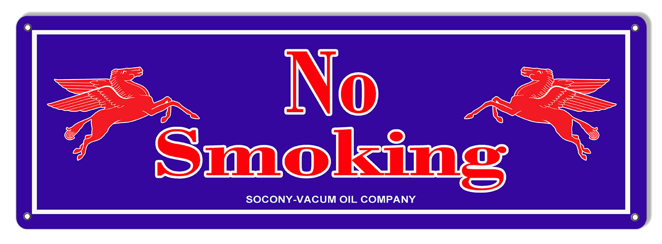 No Smoking Socony-Vacum 8×24