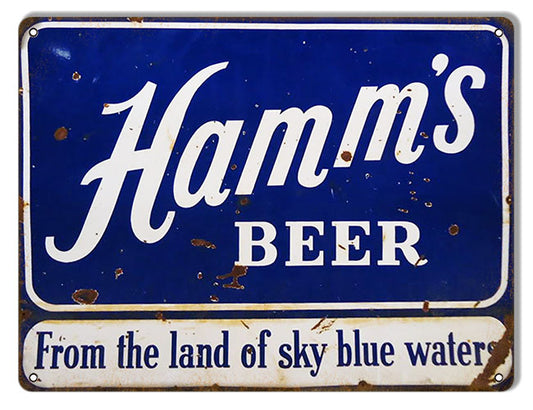 Hamms Sky Blue Beer Vintage Style Metal Sign 9 × 12