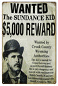 Wanted Sundance Kid 5000 Reward 12x18