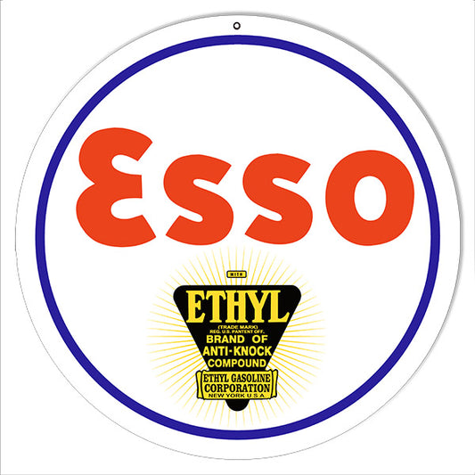 ESSO Ethyl Motor Oil Vintage Style Metal Sign 14 x 14