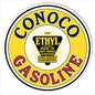 Yellow Conoco Gasoline Motor Oil 18 x 18