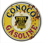 Yellow Conoco Gasoline Motor Oil 14 x 14