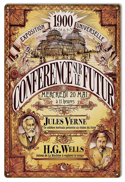 Jules Verne H.G. Wells Authors Exposition 1900 12″x18″