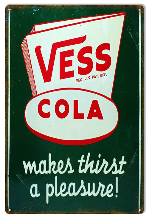 Vess Cola A Pleasure Vintage Style Metal Sign 12 x 18