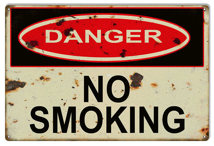 Danger No Smoking Warning 12x18