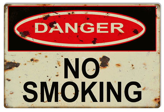 Danger No Smoking Warning Vintage Style Metal Sign 12 x 18