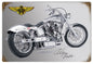 Sleek Silver Motorcycle 12x18