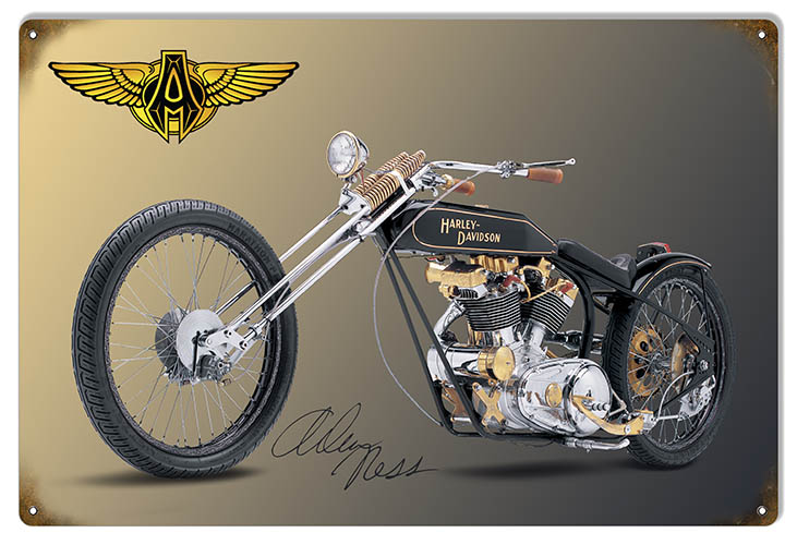 Black Chopper Motorcycle.12x18