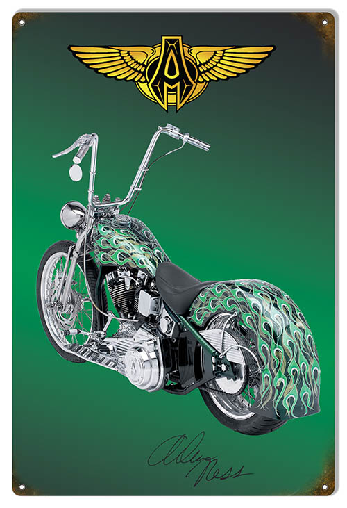 Ape Bars Green Motorcycle 12x18