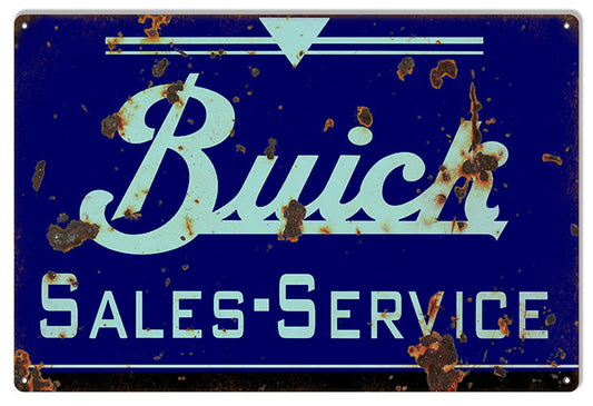 Buick Sales + Service Gas Station Vintage Style Metal Sign