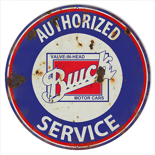 Buick Valve In Head Gas Station Vintage Style Metal Sign 24 x 24