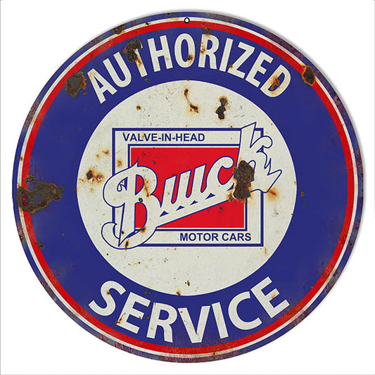 Buick Valve In Head Service Gas Station Vintage Style Metal Sign 14 x 14