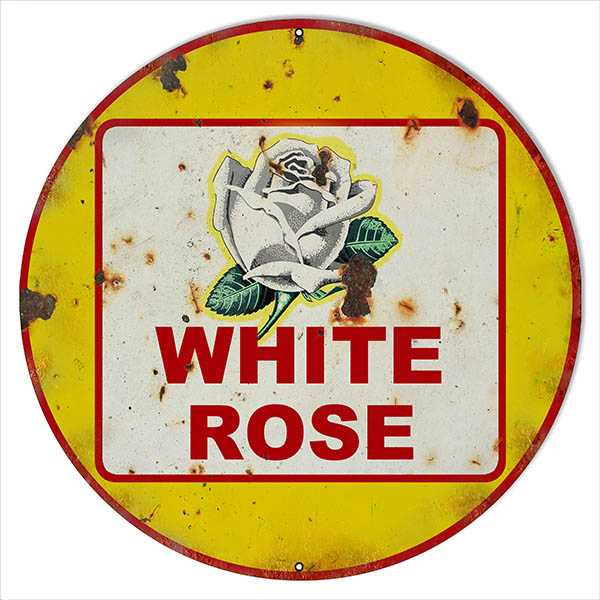 Yellow White Rose Motor Oil 18 x 18
