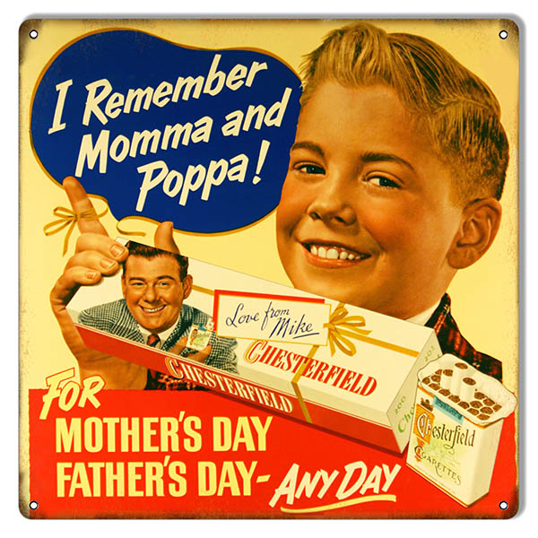 Momma And Poppa Chesterfield Cigarette 12×12