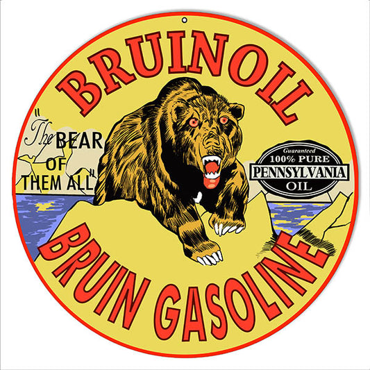 The Bear Bruin Oil And Gasoline Motor Oil 14 x 14