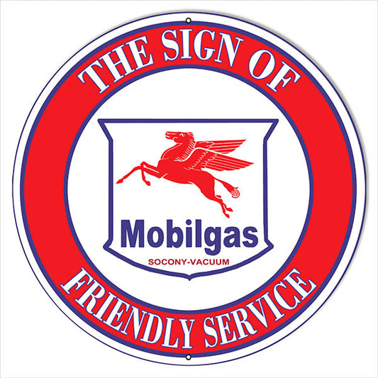 Mobil-gas Vintage Style Metal Sign 18 x 18